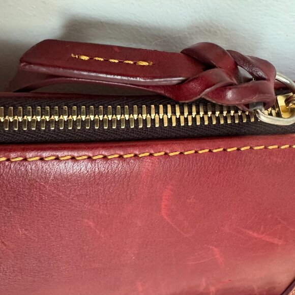 Dooney & Bourke Red Florentine Leather Zip Pod Backpack & Clutch Combo (Used) - Picture 13 of 16